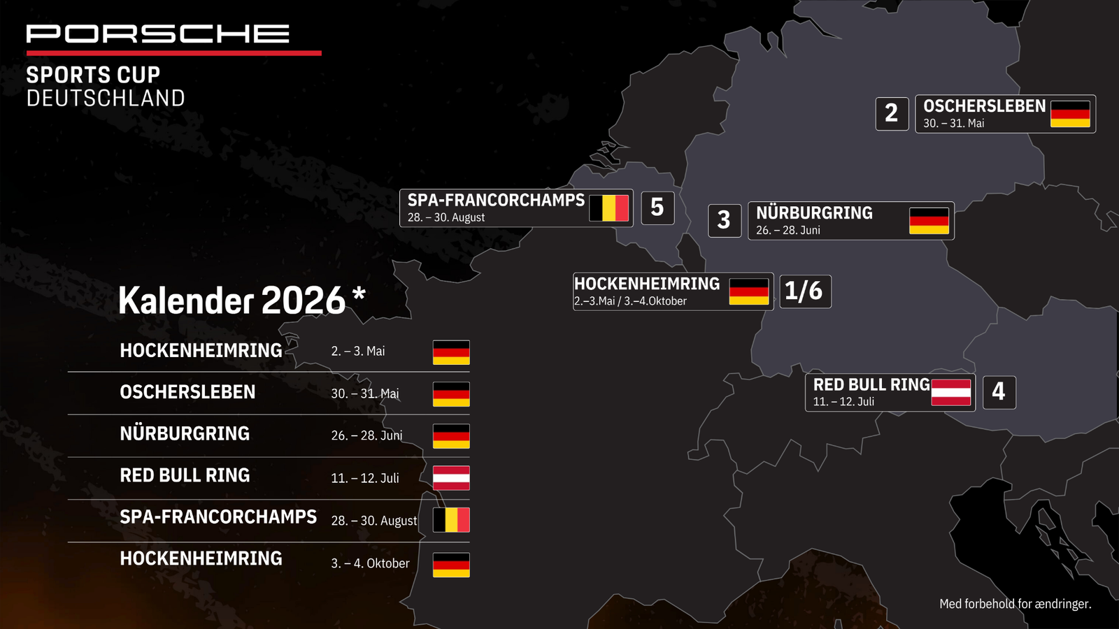 Porsche Sports Cup Germany 2026 calendar
